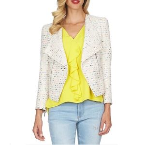 CeCe by Cynthia Steffe Rainbow Tweed Jacket Sz 12